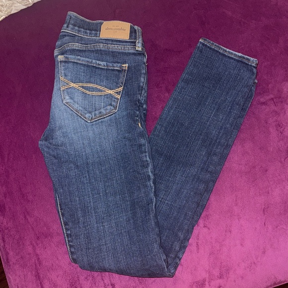 Abercrombie Girls Dark Blue Denim Skinny Jeans size 14 slim girls - Picture 7 of 10